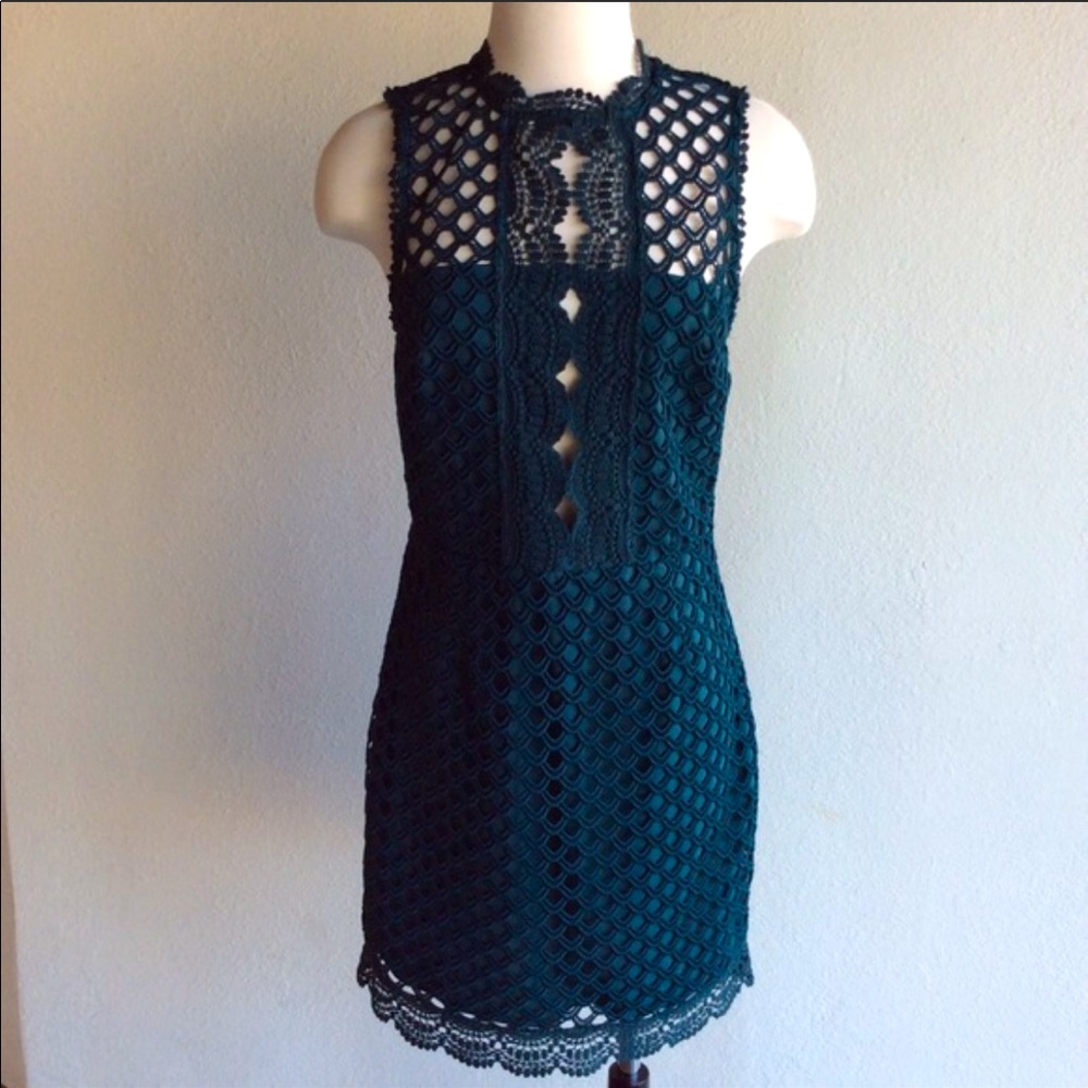 Saylor Deep Green Turquoise Dress Size Medium